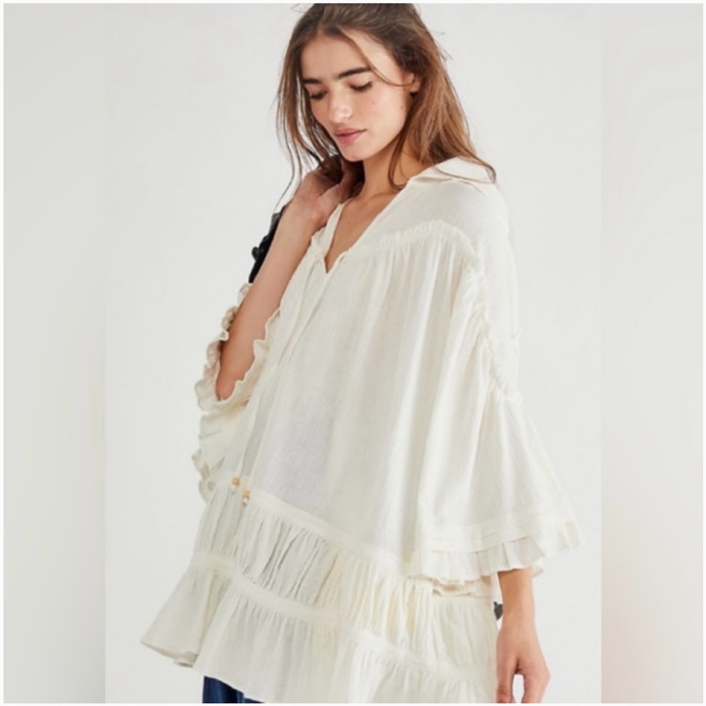 Free People Free Est Soak Up The Sun Tunic Mini Dress Oversized Hooded SIZE SM